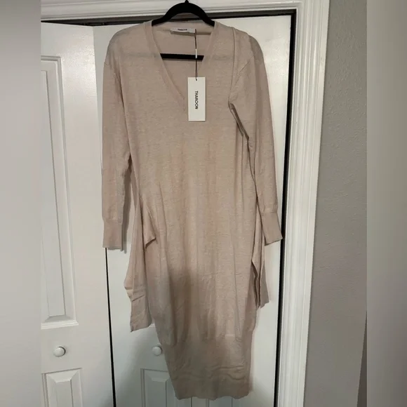 Thakoon Wrap Sweater Dress Oatmeal - Picture 3 of 6